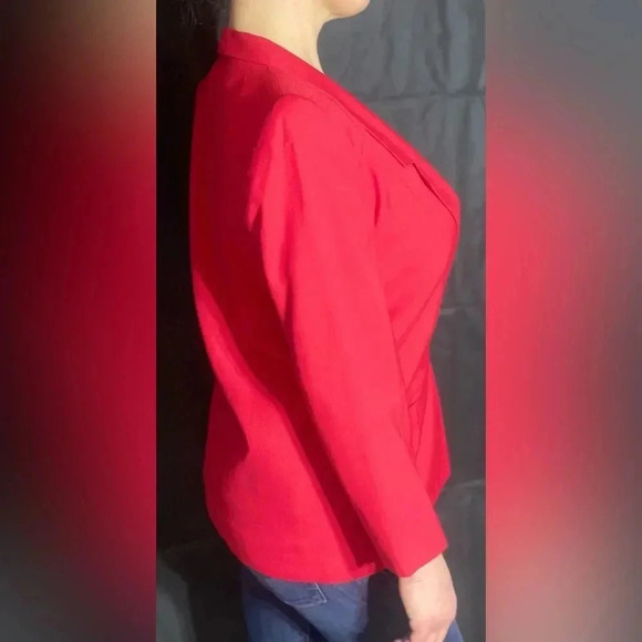 Ira Joyce Vintage 80s Red Retro Single Button Blazer - Picture 7 of 7